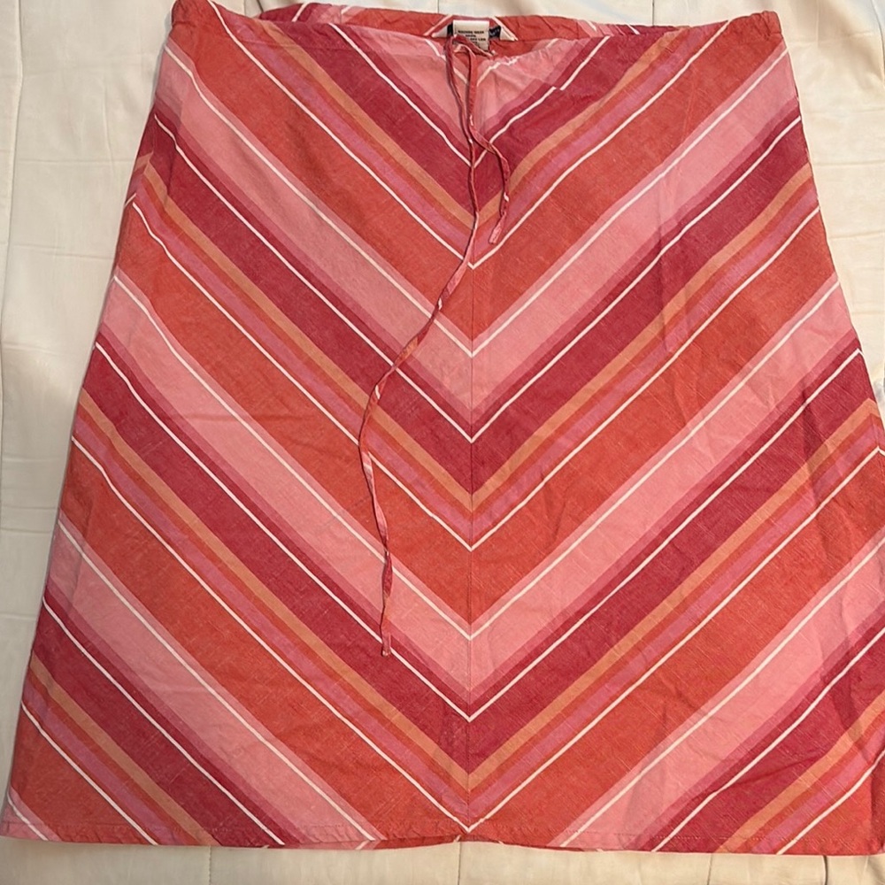 Abercrombie & Fitch Pink and Orange A-Line Mini Skirt Tie Front Casual